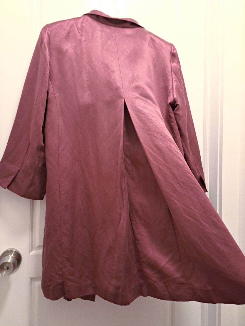 Eileen Fisher Linen Silk Blend Shimmer Open Front Jacket Size XL - Picture 7 of 10
